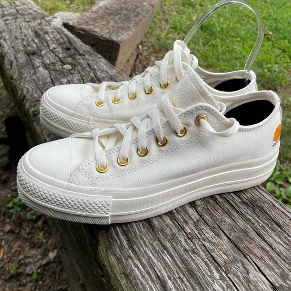 Converse All Star Platform Lift Off White Sneakers Size 8 - Picture 16 of 16
